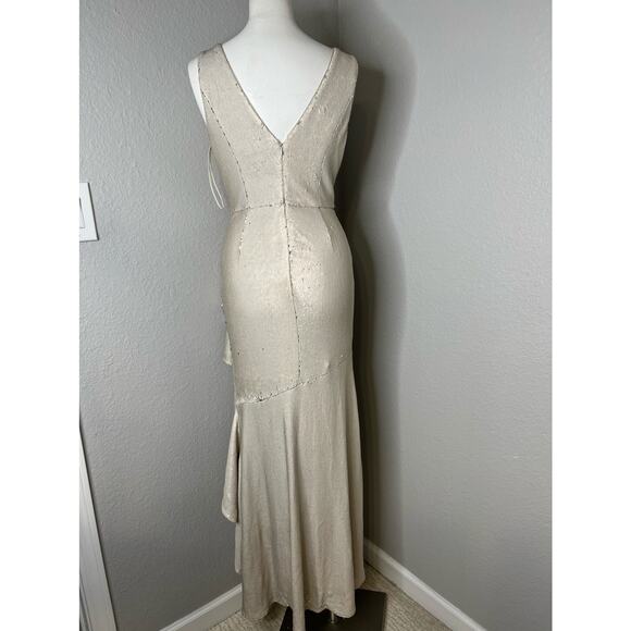 Badgley Mischka Ruffled Sequin Gown 2 - Picture 9 of 12